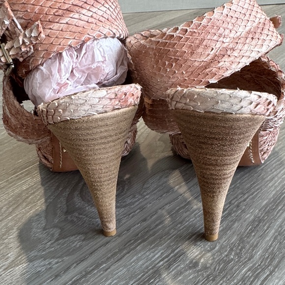 SCHUTZ Pink Snakeskin Sandals